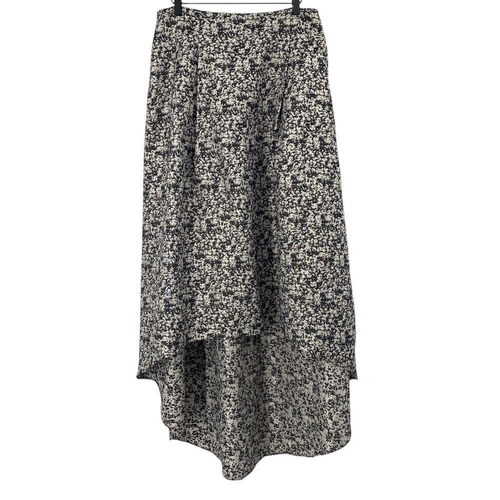 Sachin & Babi NOIR Size 12 Black Silver Metallic Hi Low Formal Maxi Skirt